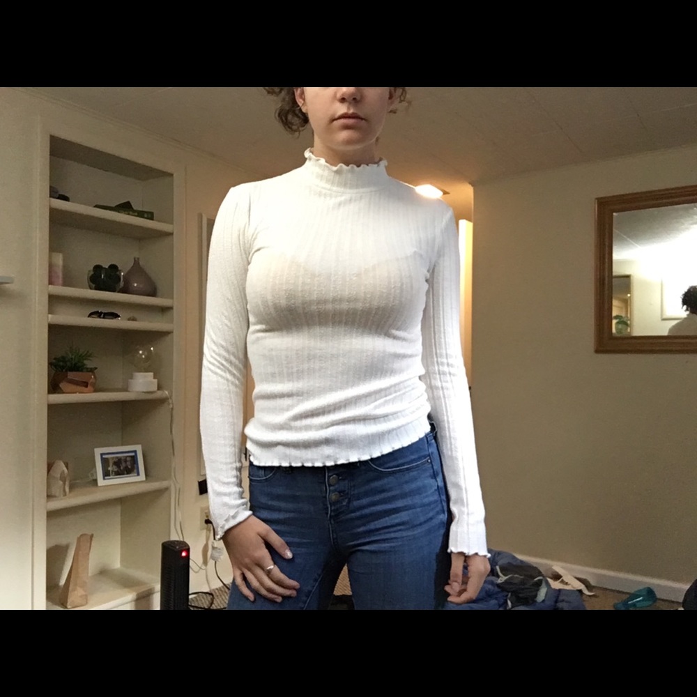 White long sleeve top